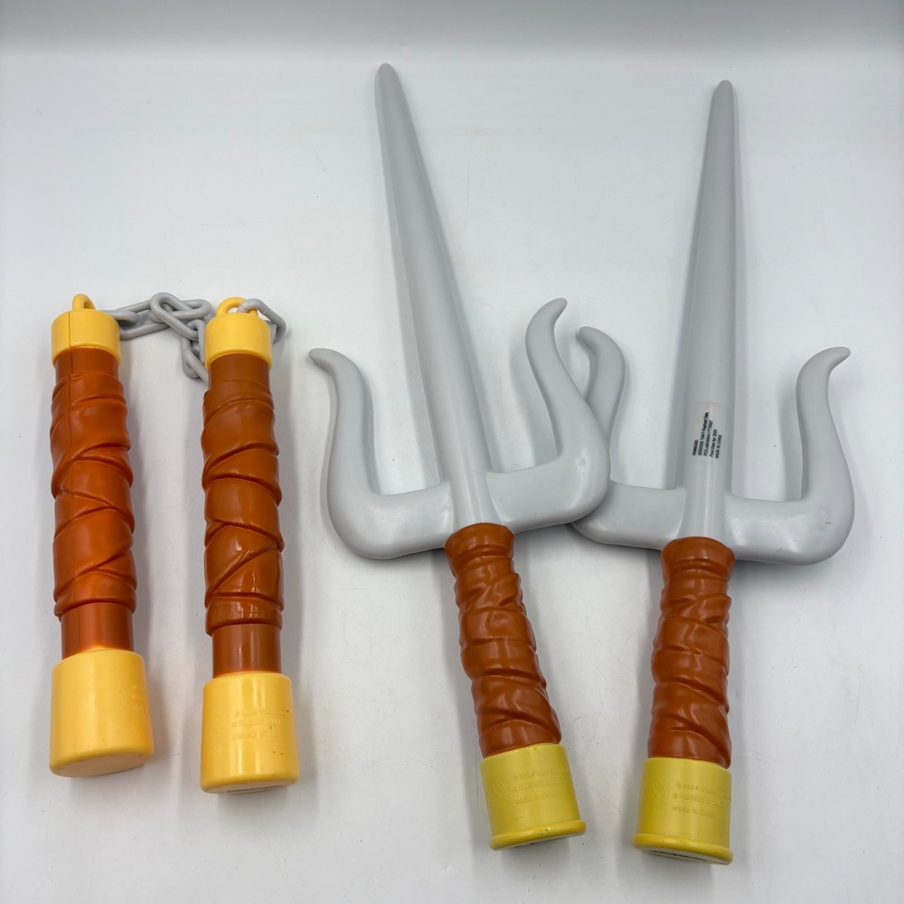 Rubies TMNT Toy Weapon Set Kids Gray Brown Good Raphael Sais Michelangelo